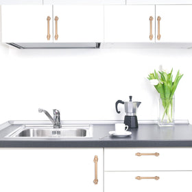 POVEFONK champagne bronze dresser pulls for versatile storage updates.