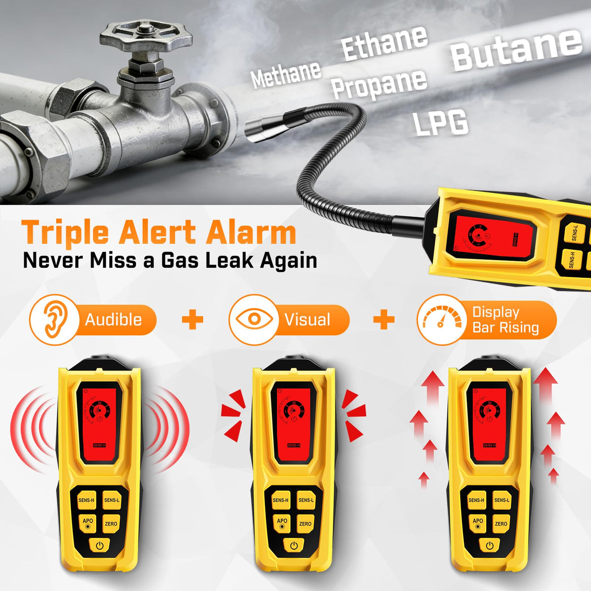 Povlen gooseneck reach helps locate leaks in obstructed areas and along gas lines