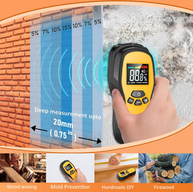 Povlen Wall Moisture Meter in Masonry mode reveals hidden damp on interior surfaces.