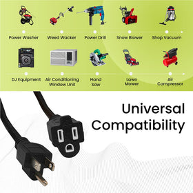 Power By GoGreen GG-13825BK sunlight-resistant extension cord for outdoor projects