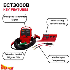 Power Probe ECT3000 short-trace view helps locate wiring shorts without panel removal.