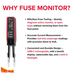Power Probe PPFUSE fuse panel testing with color indicators at a glance