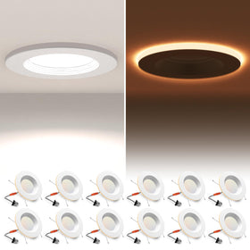 POWERASIA 12-pack LED can lights with night light for cozy, energy-efficient hallway and living room lighting