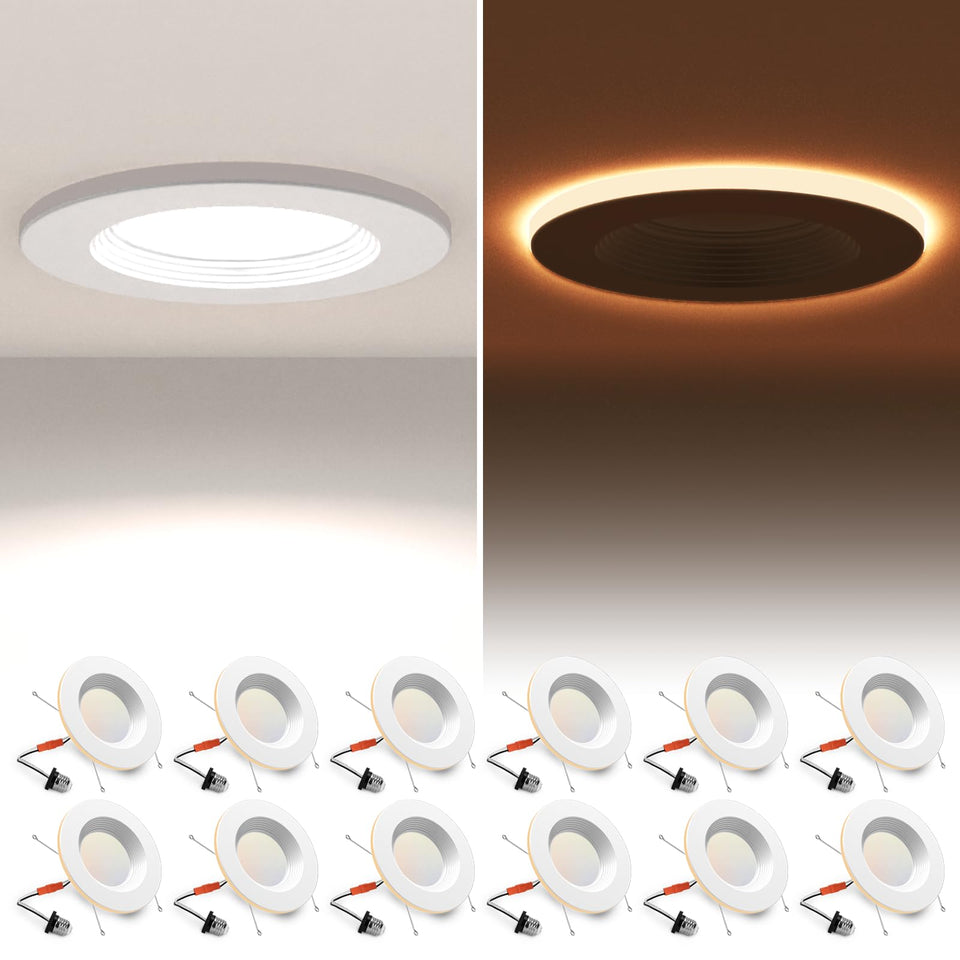 POWERASIA 12-pack LED can lights with night light for cozy, energy-efficient hallway and living room lighting