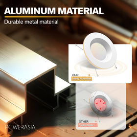 POWERASIA 1200lm high-brightness LED downlight provides strong coverage with lower energy use