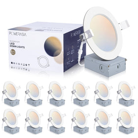 POWERASIA 4-inch recessed LED light with junction box for quick installation