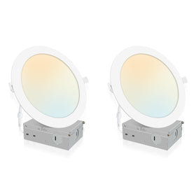 POWERASIA 2-Pack 7-Inch recessed light with dimmable five-CCT versatility for any room.