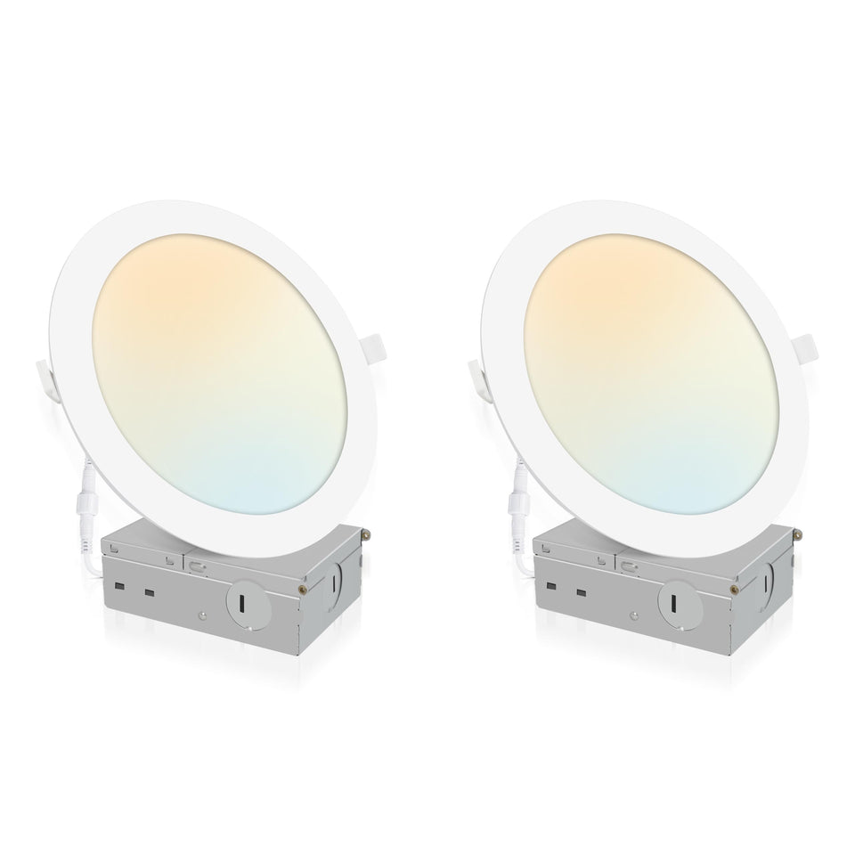 POWERASIA 2-Pack 7-Inch recessed light with dimmable five-CCT versatility for any room.