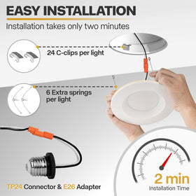 POWERASIA dimmable recessed lighting with smooth 2700-6000K transition for any mood