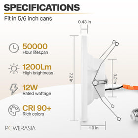 POWERASIA metal trim 6-inch downlight delivers durable finish and clean, modern look
