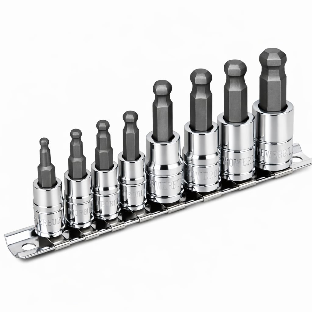 Powerbuilt 642403 ball-end sockets enabling angled access for tight spaces