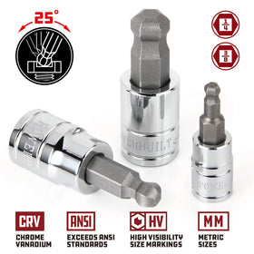 Powerbuilt S2 steel hex bits for reliable cap screw fits