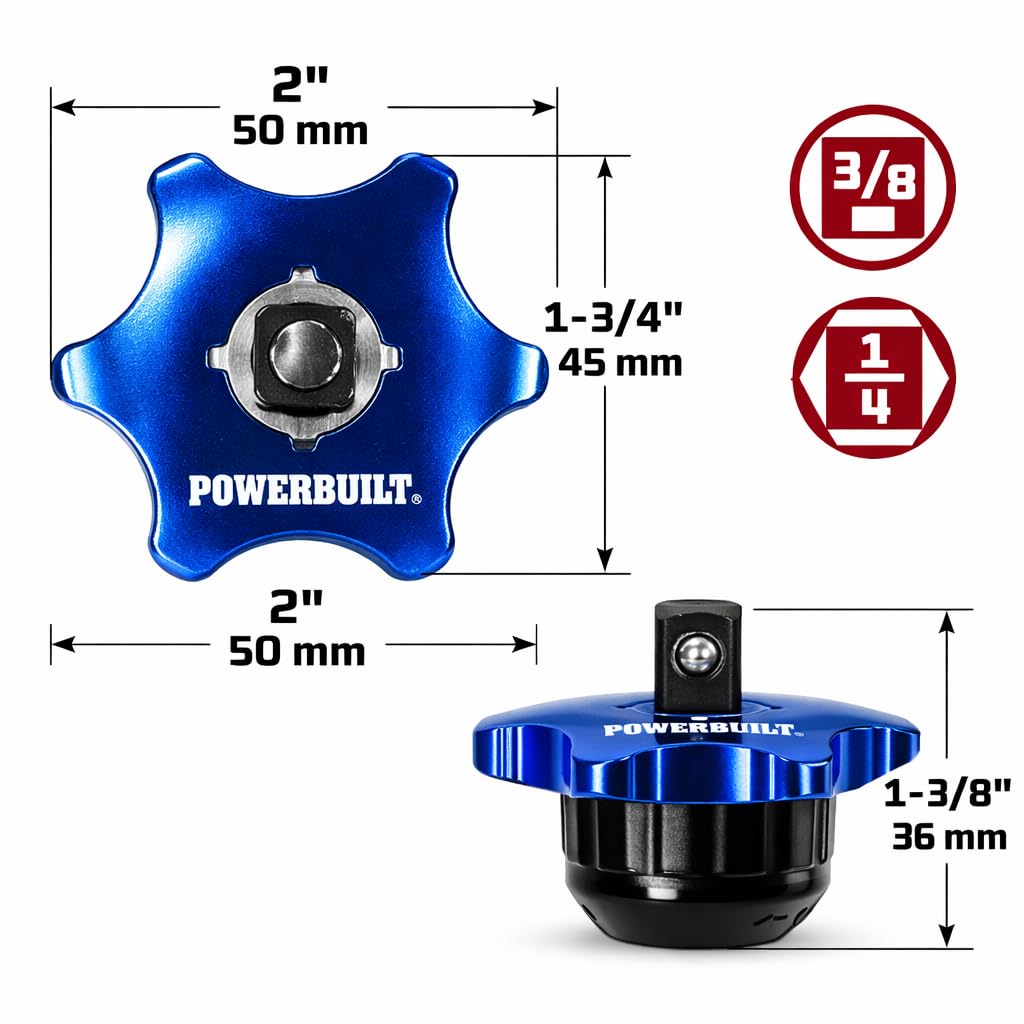 Powerbuilt finger ratchet highlighting ergonomic, compact design for reach