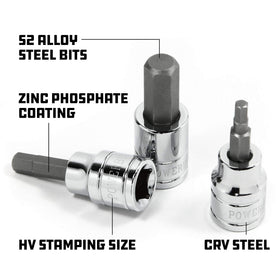 Powerbuilt 10mm hex bit socket close-up with durable finish