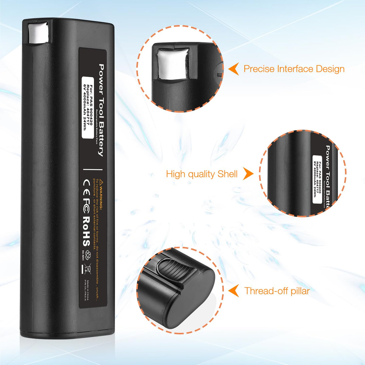 Powerextra pack with two high-capacity 6V cells for pros.