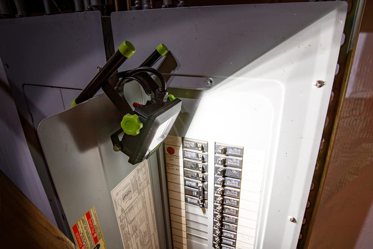 PowerSmith PWLS020H metal stand providing stable hands-free lighting