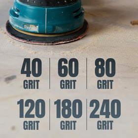 POWERTEC 12-inch PSA sanding disc compatible with random orbital and DA sanders.