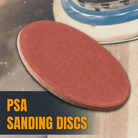 POWERTEC adhesive-backed aluminum oxide disc stays secure during long sanding sessions.