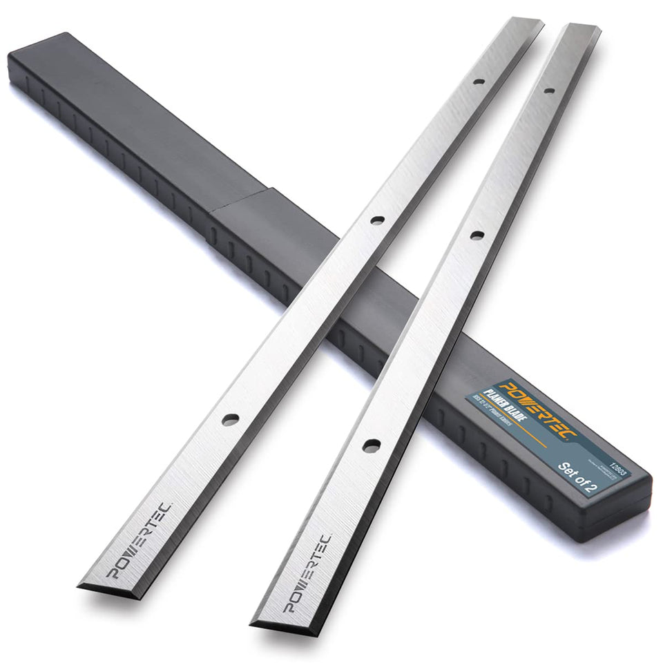 POWERTEC 12-1/2 inch planer blades set of two ready for precise planing