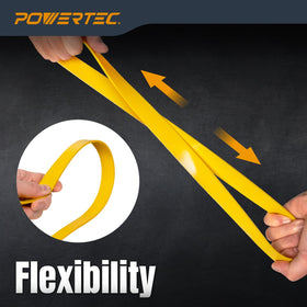 POWERTEC 14in band saw tire packaging signals two-pack value.
