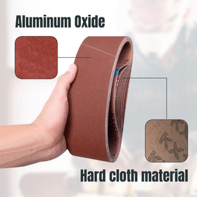 POWERTEC 3x18 sanding belt in 80 grit for shaping and prep work.
