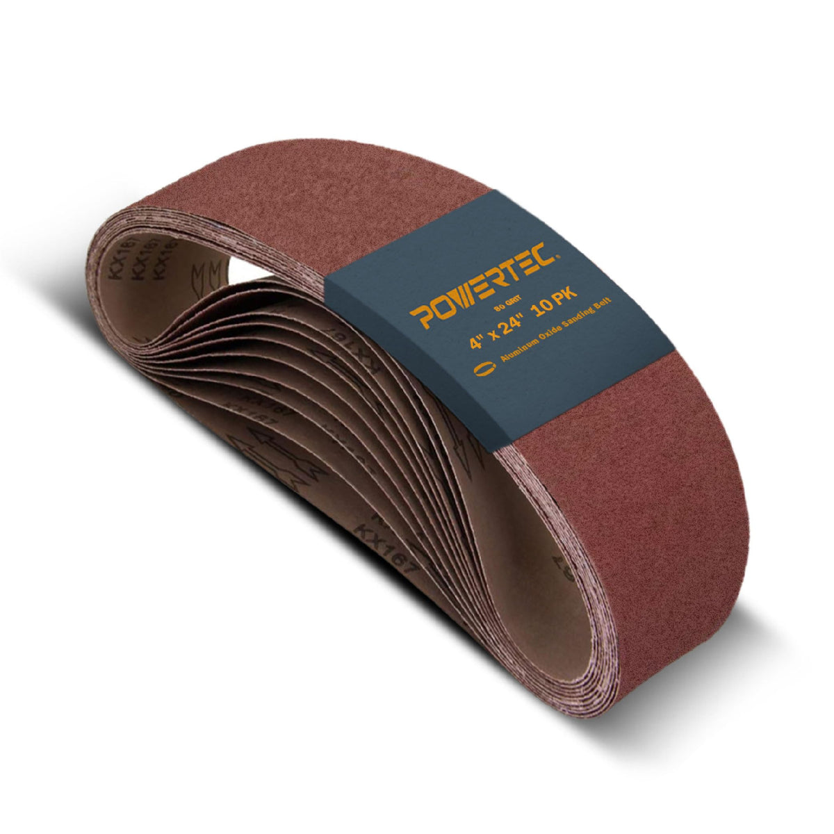 POWERTEC 4x24 sanding belt 80 grit smoothing wood edges