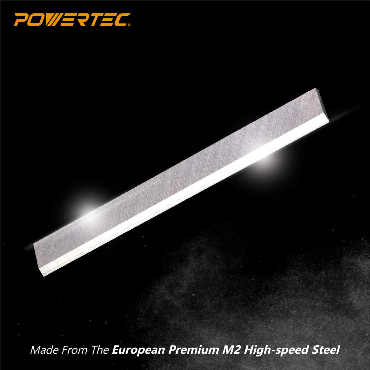 POWERTEC 6-1/8-inch blades high-speed steel closeup emphasizing durability and heat resistance