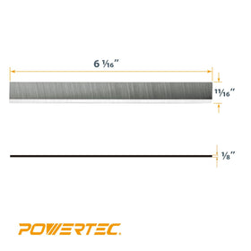 POWERTEC 6-inch jointer knives compatible with Delta 37-275X for long-lasting sharpness.