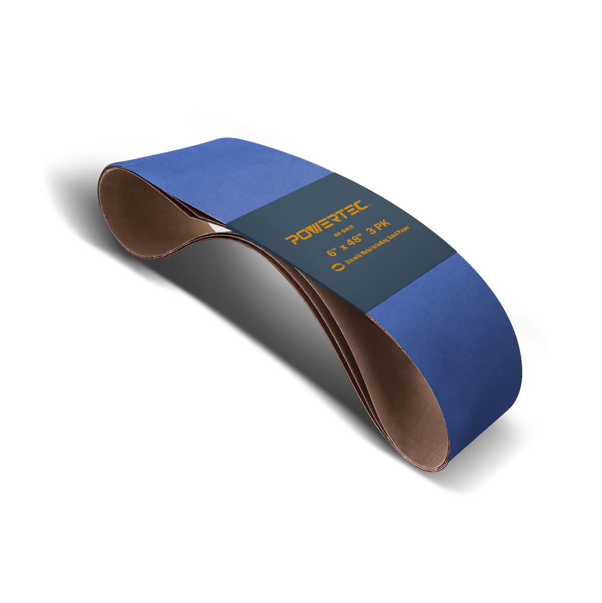 Powertec 6x48 zirconia sanding belts pack for fast material removal.