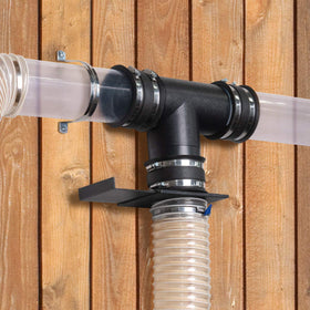 POWERTEC 70107V enables dual-hose connection from main line for multi-machine dust control.