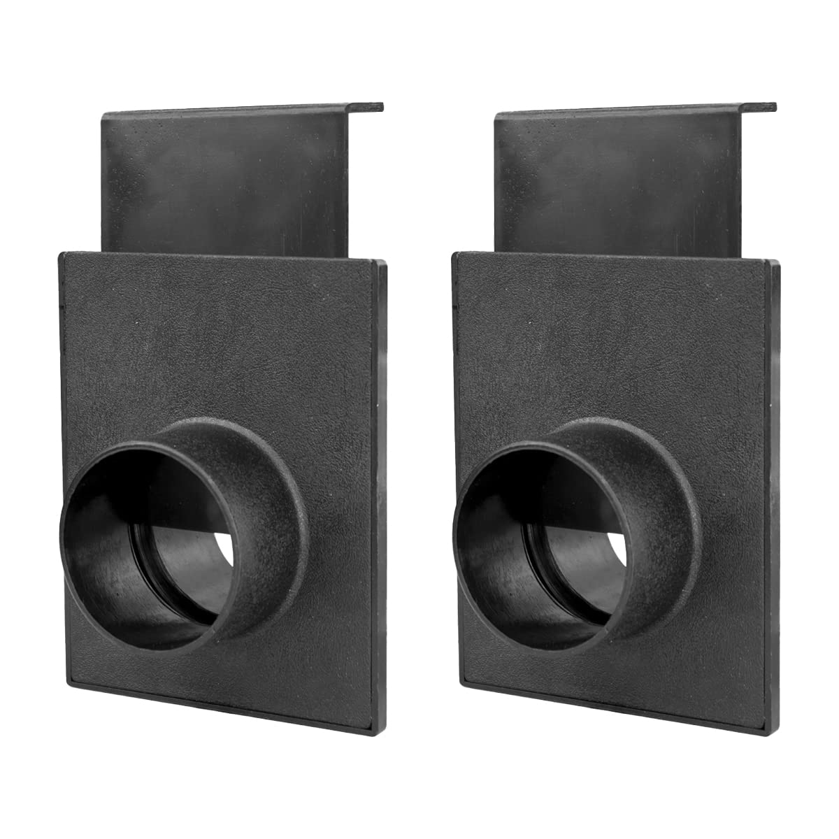 POWERTEC 70133-P2 blast gate front view showing dual 2-1/2 inch ports for airflow control