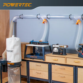 POWERTEC 70306 3ft pipes for quick modular dust ducting connections