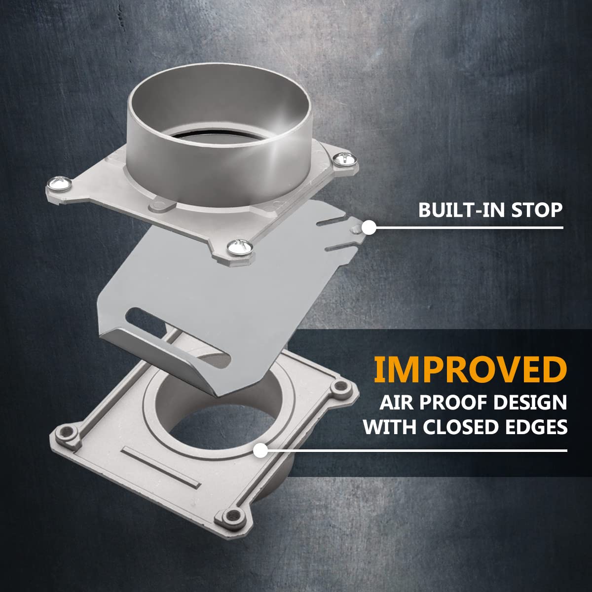POWERTEC 4-inch blast gate provides an air-leak seal during use