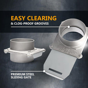 POWERTEC 70326 aluminum-body blast gate built to withstand debris