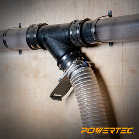 POWERTEC 70326 compatible with common dust collection systems setup