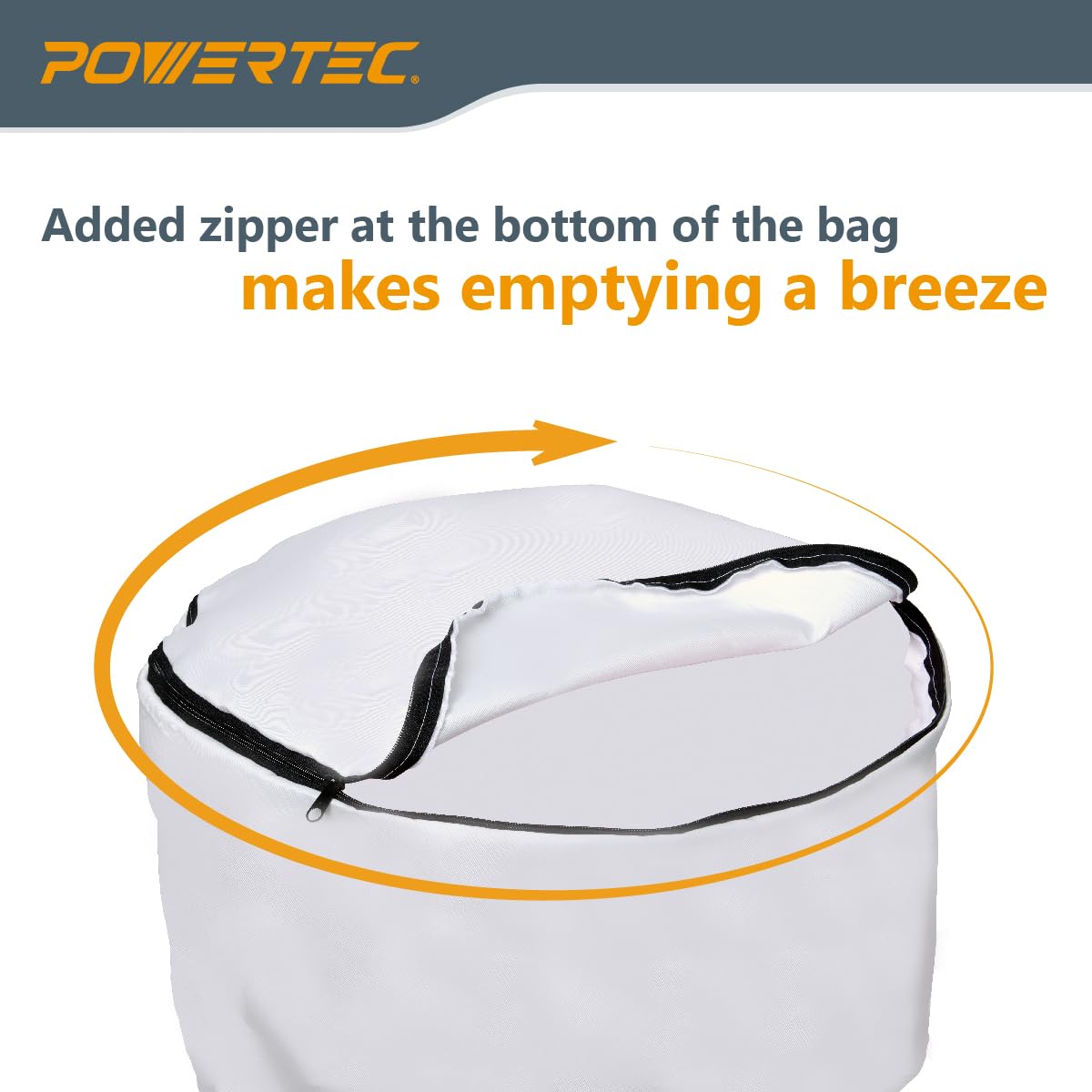 POWERTEC 70334 fits 5–6 inch openings on popular dust collectors