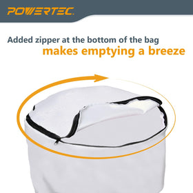 POWERTEC 70334 fits 5–6 inch openings on popular dust collectors