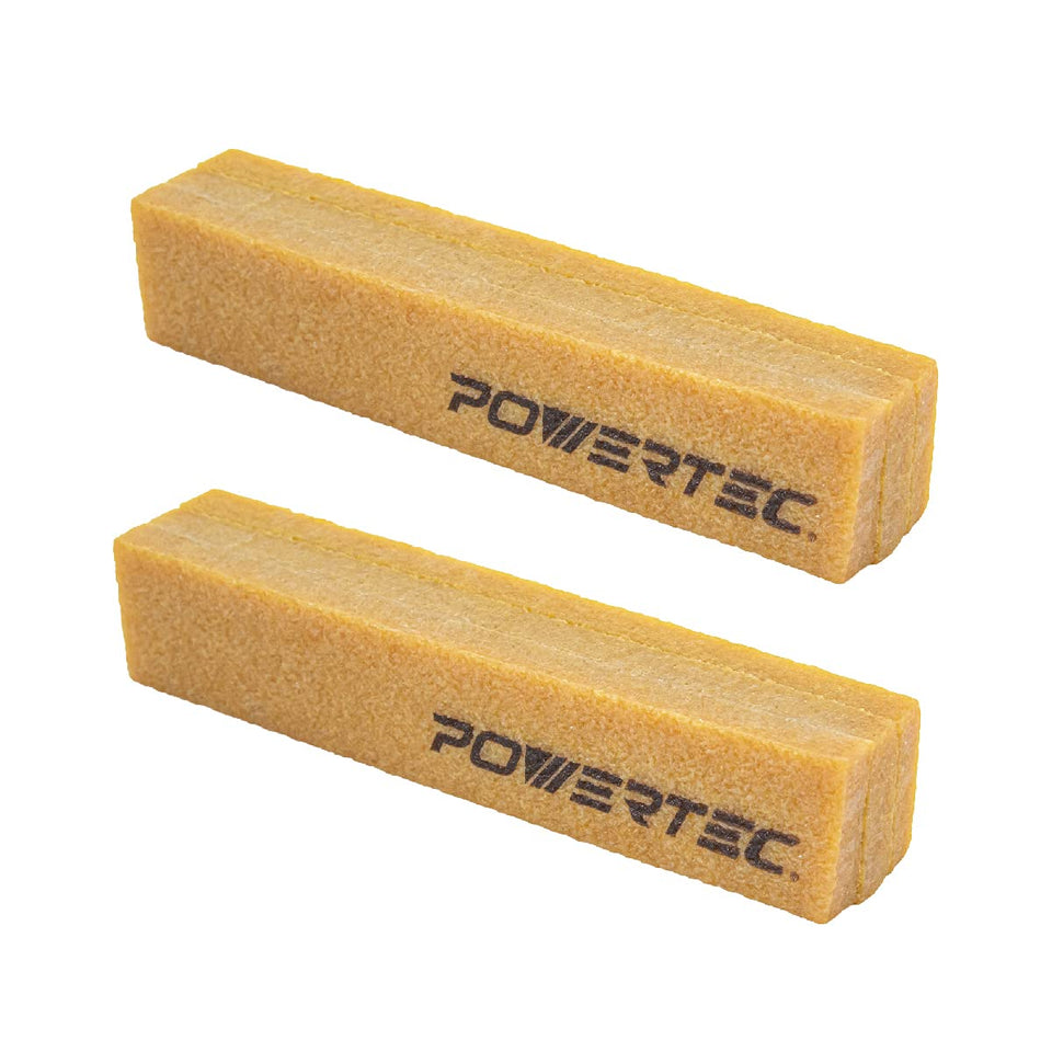 POWERTEC 71002 Cleaning Stick in action removing dust while preserving abrasive grit
