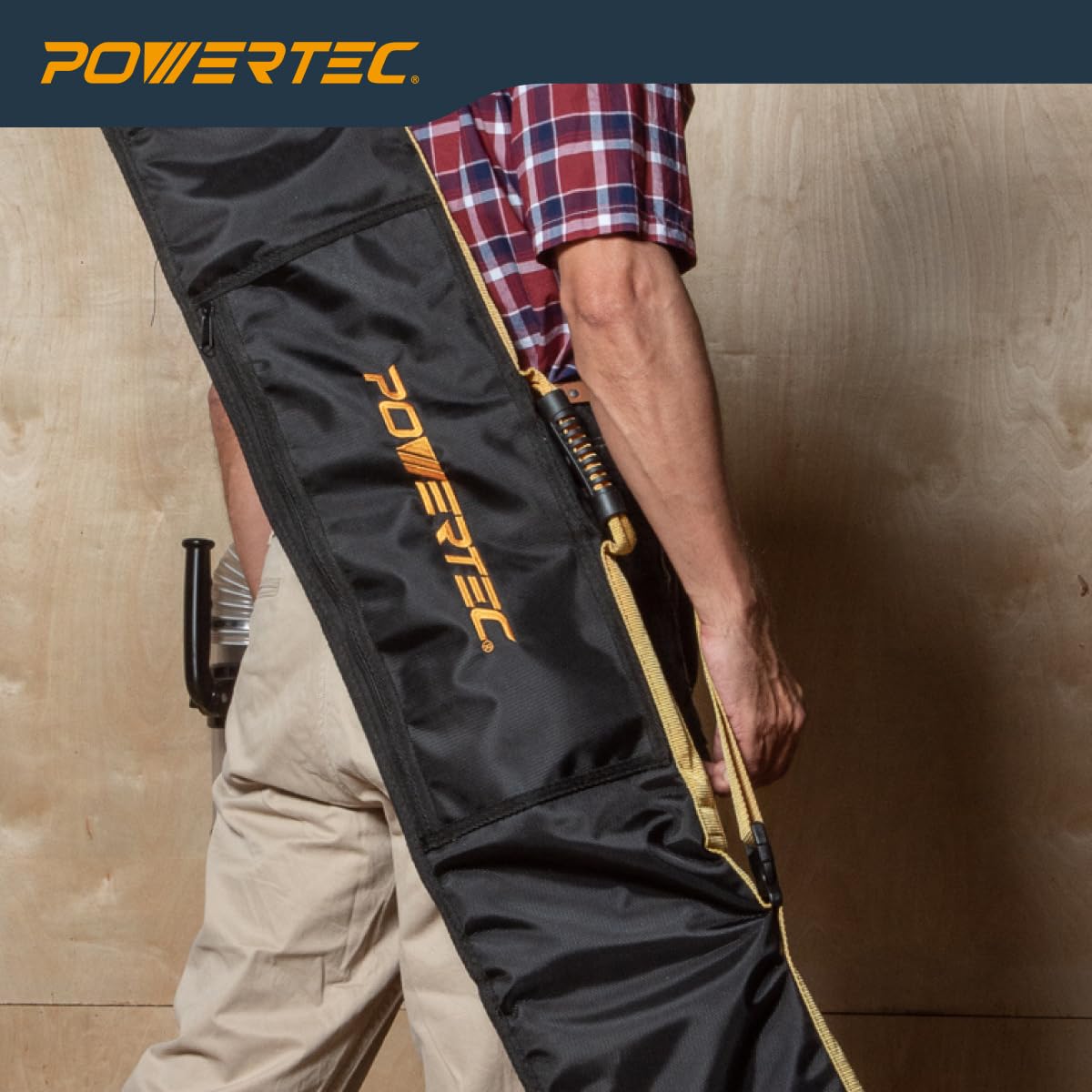 POWERTEC 71411 bag packed with rails demonstrates practical capacity