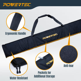 POWERTEC 71411 dual-sided padding inside protects rails during storage