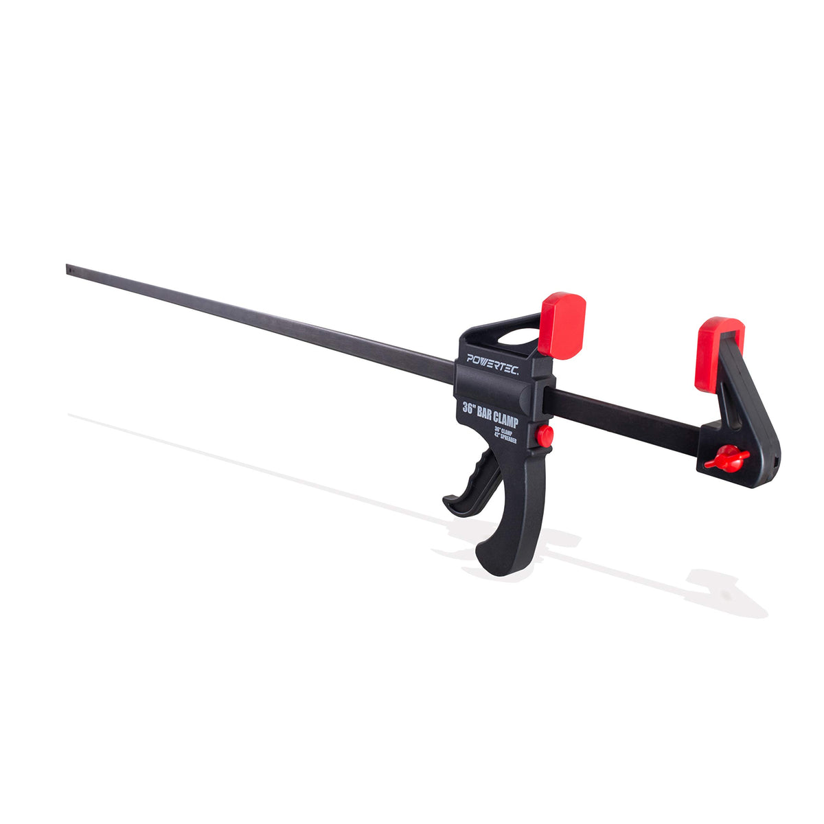 POWERTEC clamp and spreader showcase one-handed operation for fast adjustments.