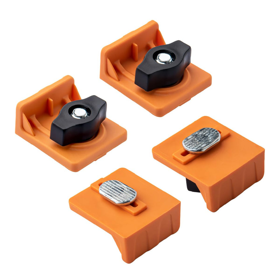 POWERTEC 72378 inline and short stop kit for precise T-track alignment during routing and sanding.