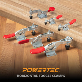 Base and reach specs of POWERTEC toggle clamps for precise setups