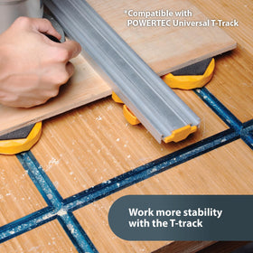 POWERTEC Bench Dog Puck four-pack enables versatile woodworking tasks.