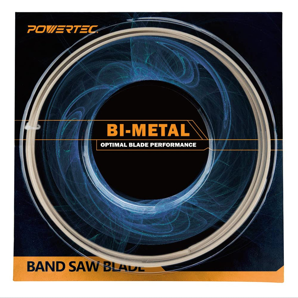 PowerTEC bi-metal blade teeth close-up for durable, precise metal cuts.