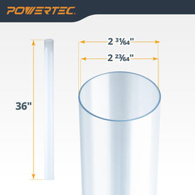 PowerTEC blue-tinted pipe demonstrates see-through airflow visibility.
