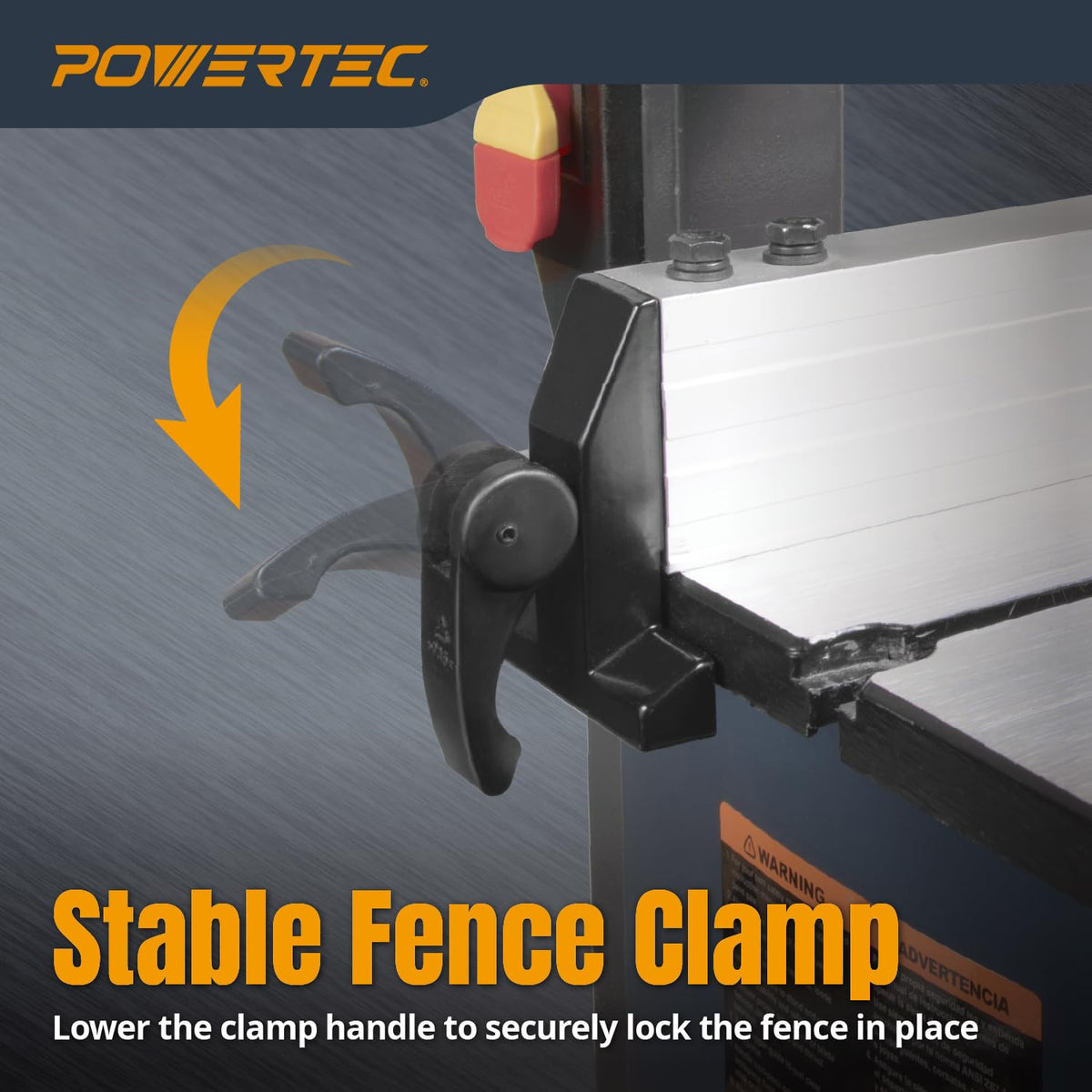 Fence length adjustable from 11-3/8 to 12 inches on POWERTEC BS900RF