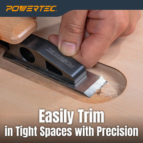PowerTEC aluminum body and maple handle provide stable, comfortable control