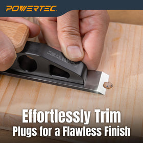 PowerTEC chisel plane assists joinery cleanup around corners and plugs