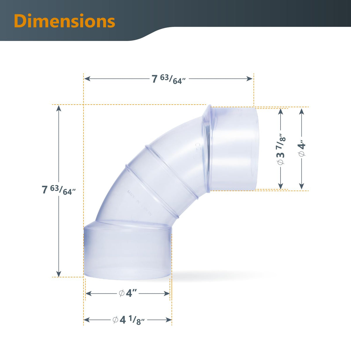 POWERTEC clear-fitting view helps spot blockages at elbow turns